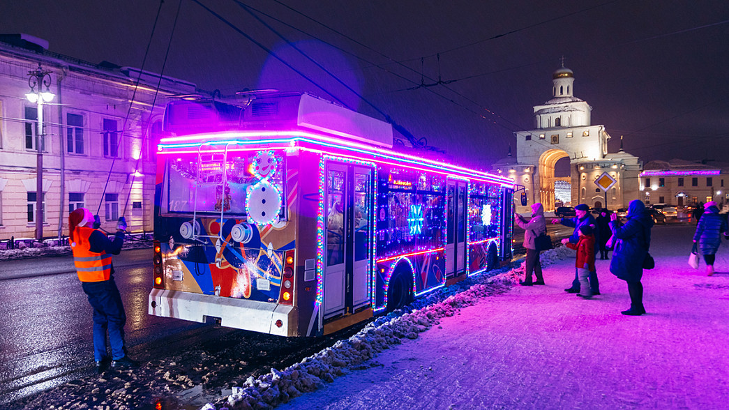 В новогоднюю ночь по Владимиру пустят бесплатные автобусы и троллейбусы