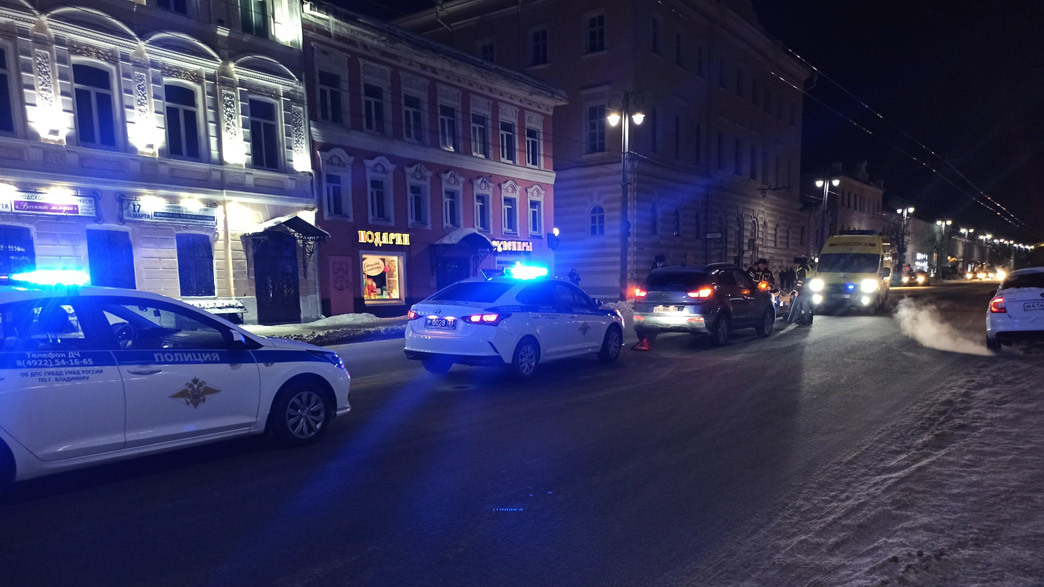 Ночное дорожное происшествие в центре Владимира