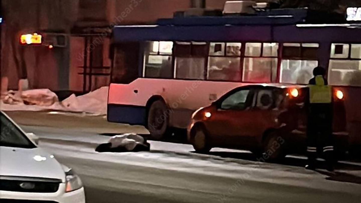 Во Владимире возле главного корпуса ВлГУ насмерть сбили пешехода. Момент ДТП попал на видеорегистратор очевидца