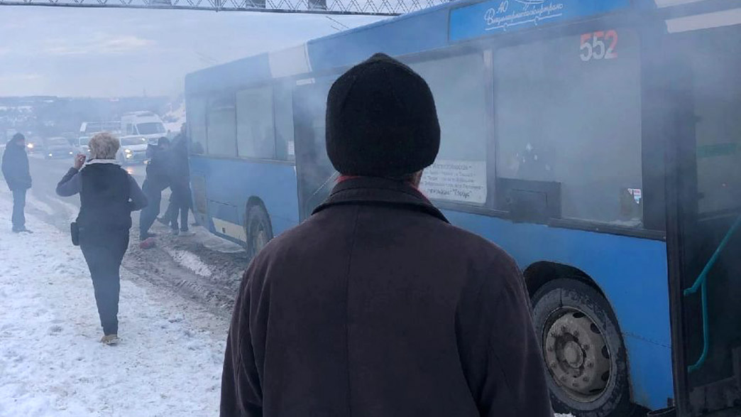 Во Владимире вспыхнул автобус маршрута №14