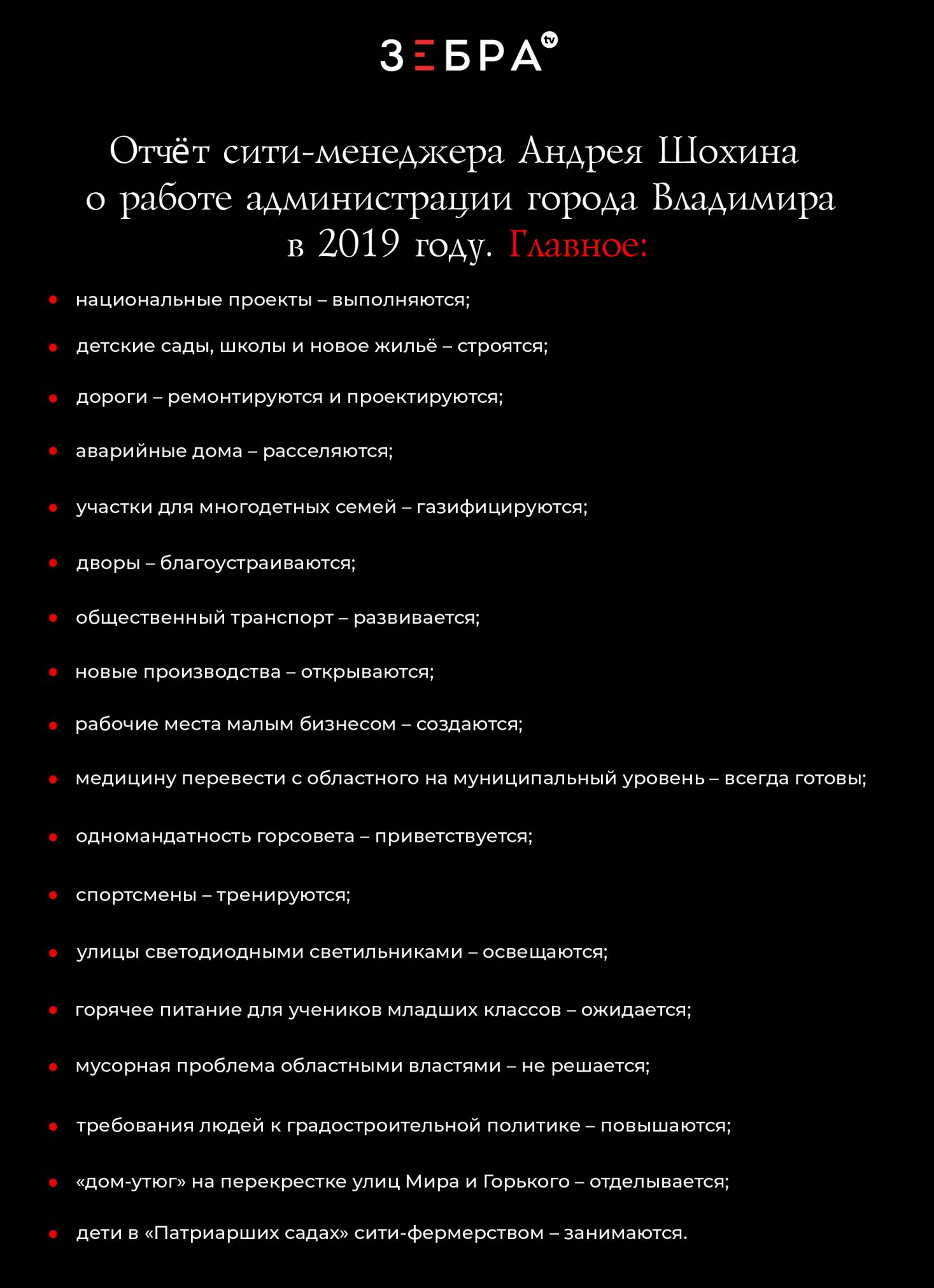 Сити-менеджер Андрей Шохин рассказал депутатам горсовета о том, как  похорошел Владимир в 2019 году - новости Владимирской области