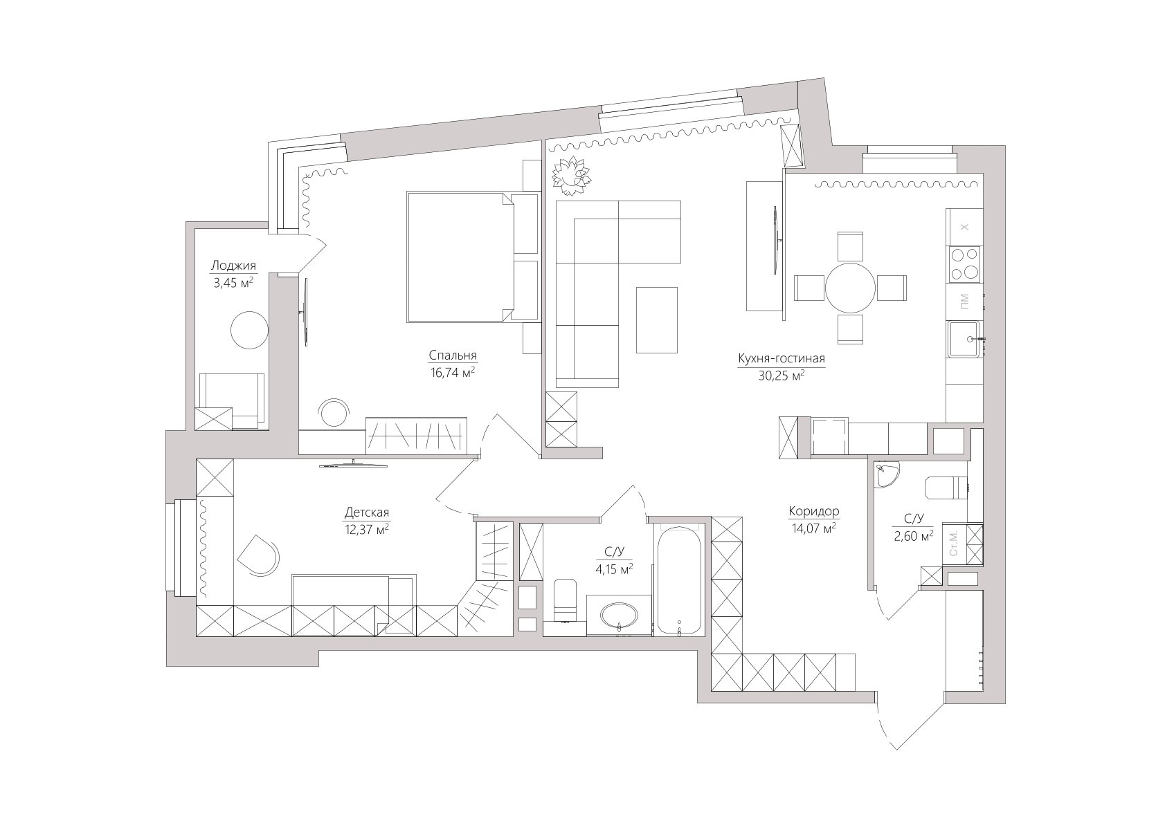 планировка Квартира 99 (двушка) ЖК Гвардейский джипег (2).jpg