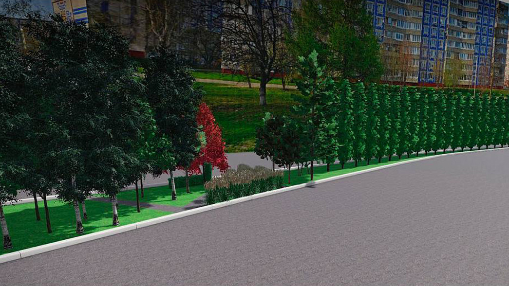 Власти Владимира показали, как улица Комиссарова зазеленеет кленами, яблонями, тополями и березами