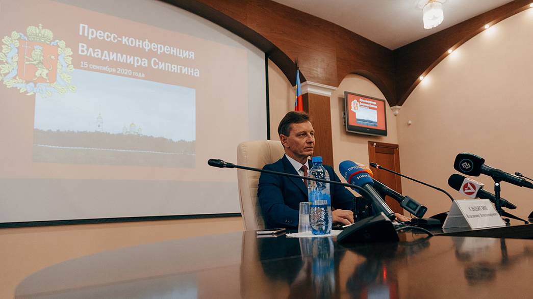 Губернатор Владимир Сипягин второй раз в 2020 году проводит пресс-конференцию