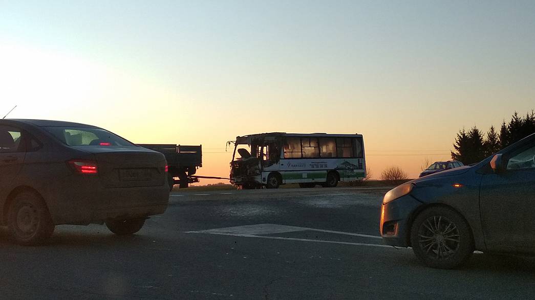 На объездной дороге Суздаля загорелся автобус «ПАЗ» Суздальского АТП