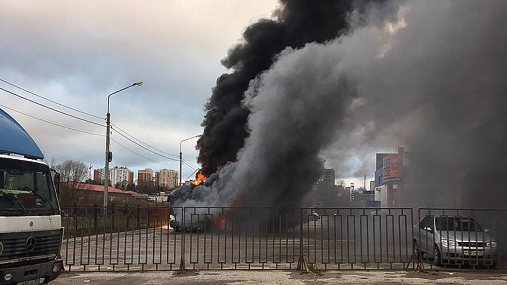 В городе Владимире сгорел автобус, следовавший по маршруту №14