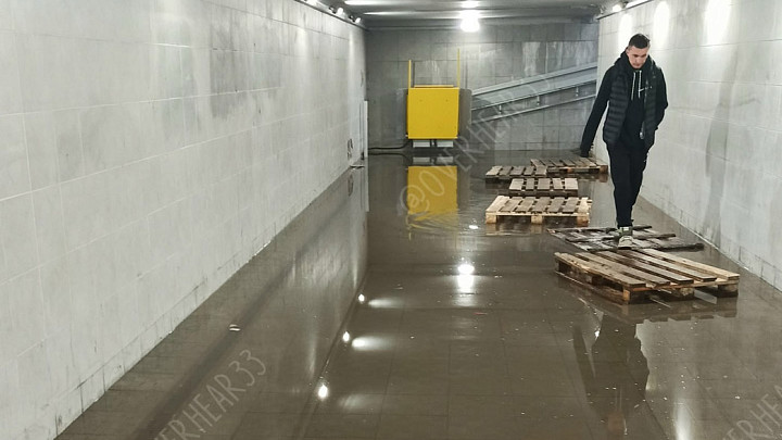 В Юрьевце затопило единственный подземный переход под федеральной трассой