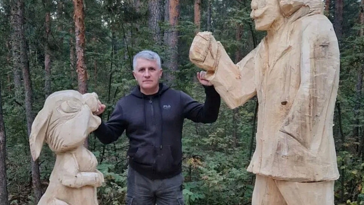 В гусевском парке «Сказка» появится деревянный Айболит с зайчонком и львенок с черепахой