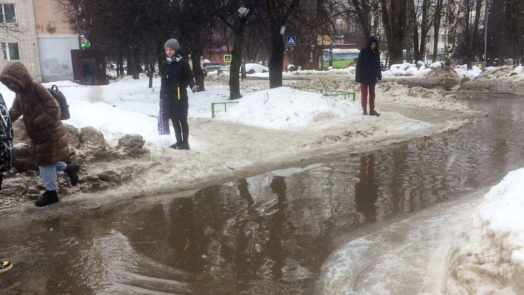 Из-за оттепели во Владимире поплыли и пешеходы, и автомобилисты