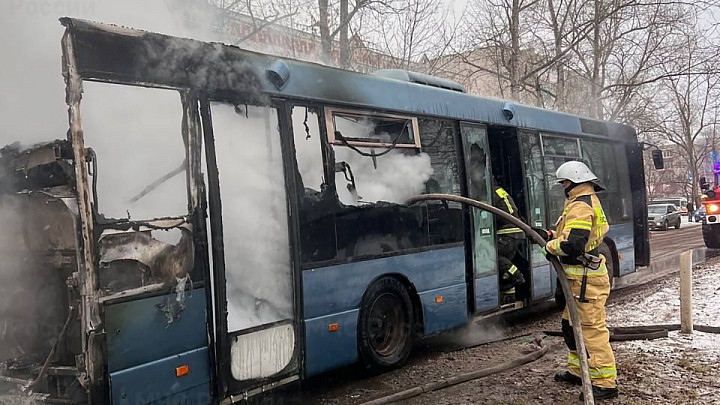 В Гусь-Хрустальном сгорел пассажирский автобус