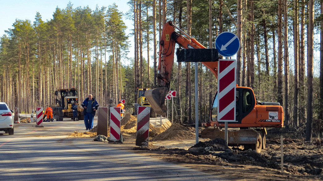 На дороге между Владимиром и Радужным из-за строительства трассы М-12 временно изменяется схема движения